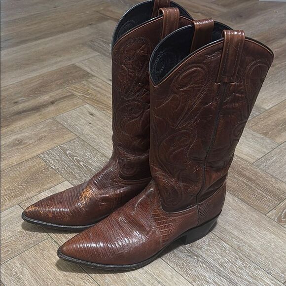 Dan Post Genuine Lizard Cowboy Boots - Picture 1 of 8
